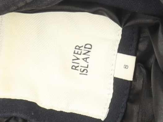 River Island Women's Black Trench Coat Size 8