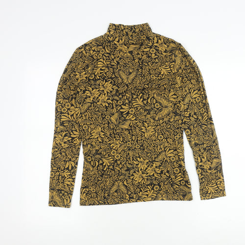 Marks and Spencer Women's Gold Floral 8 High Neck T-Shirt
