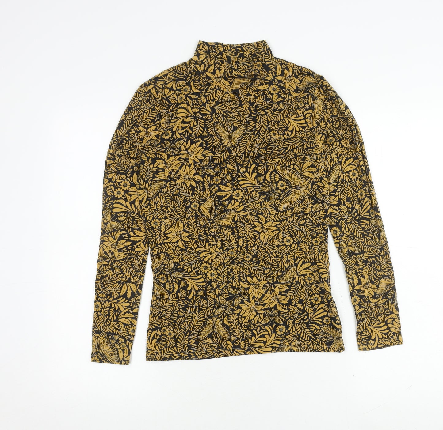 Marks and Spencer Women's Gold Floral 8 High Neck T-Shirt