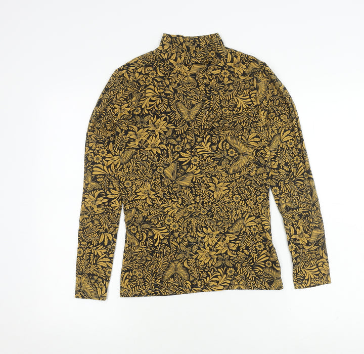 Marks and Spencer Women's Gold Floral 8 High Neck T-Shirt