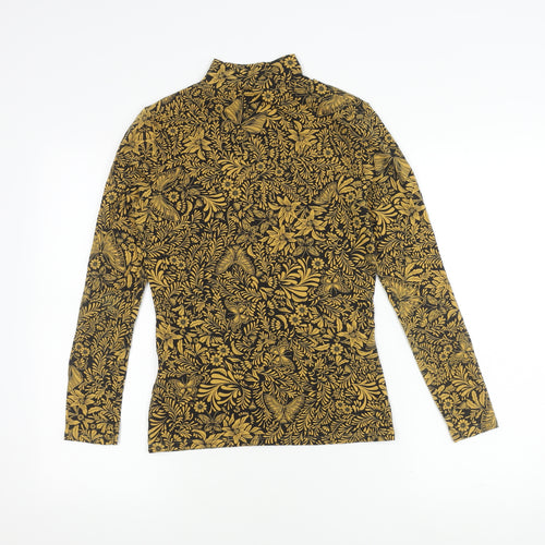 Marks and Spencer Women's Gold Floral 8 High Neck T-Shirt