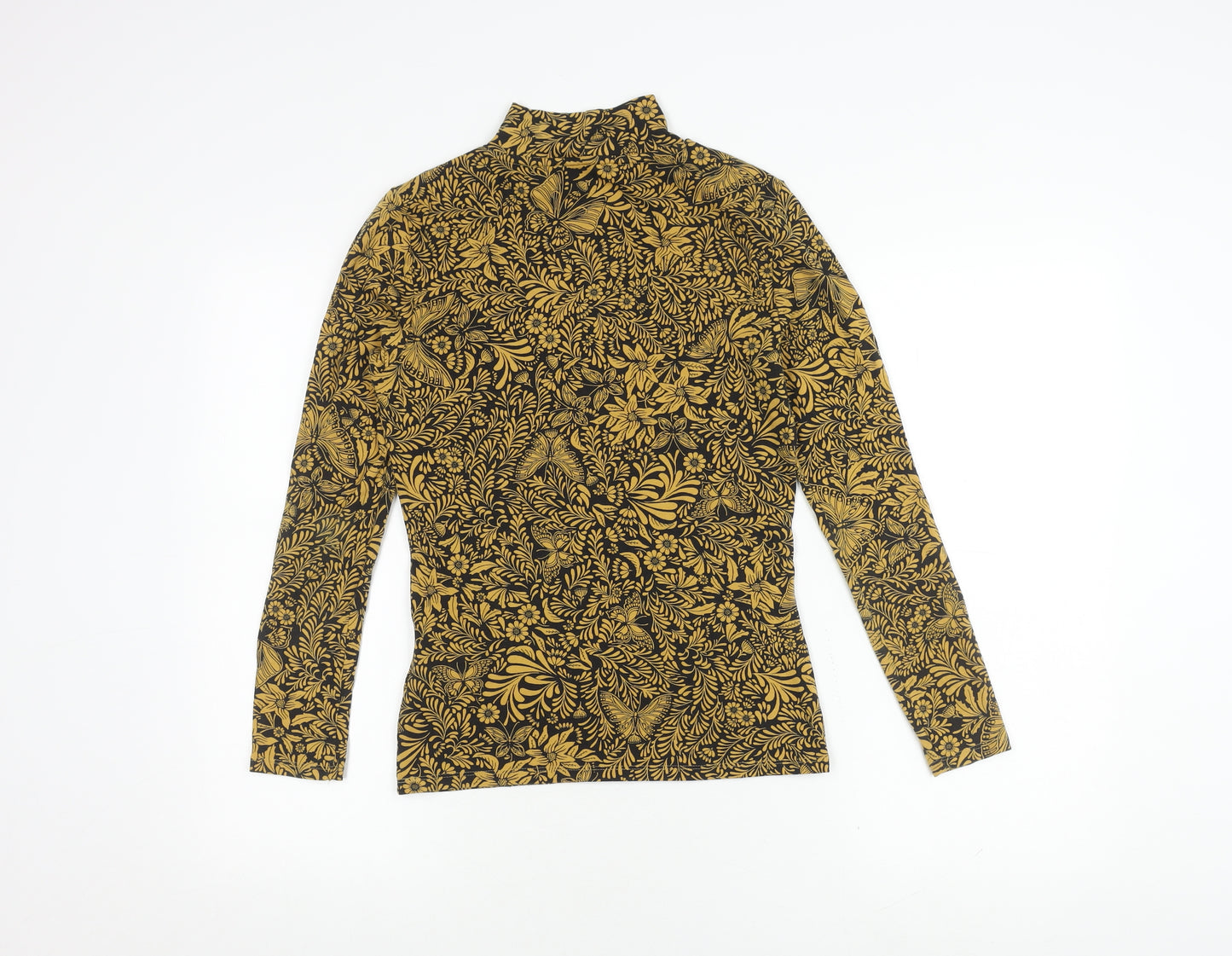 Marks and Spencer Women's Gold Floral 8 High Neck T-Shirt