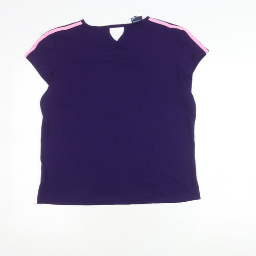 Lonsdale Women's Purple T-Shirt Size 18 Short Sleeve