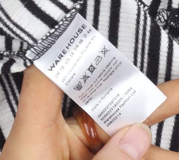 Warehouse Women's Striped Sleeveless Dress Size 18