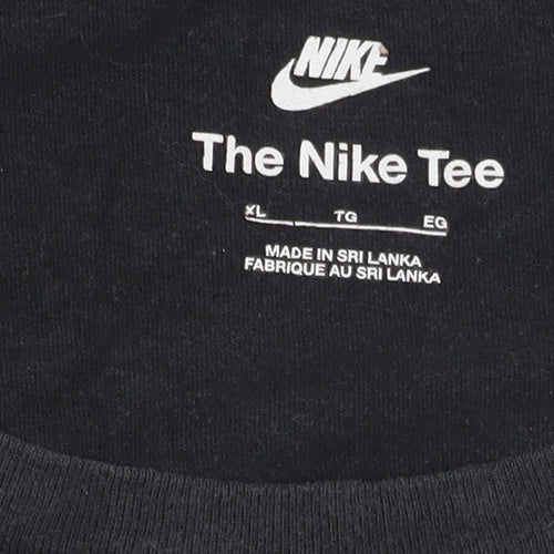 Nike Men's Black XL Crew Neck Logo T-Shirt