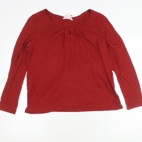 Seasalt Cornwall Women's Red Viscose Long Sleeve Top - Size 16