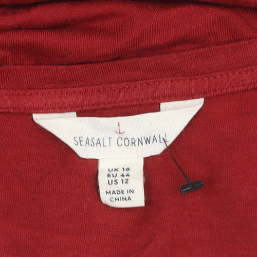 Seasalt Cornwall Women's Red Viscose Long Sleeve Top - Size 16