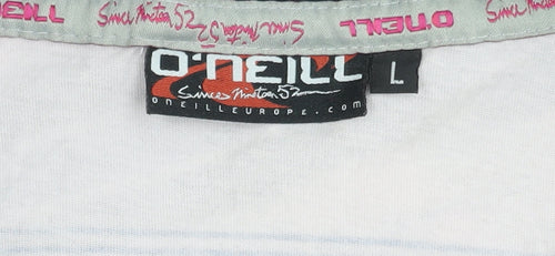 O'Neill Men's Pink Striped Polo Shirt L