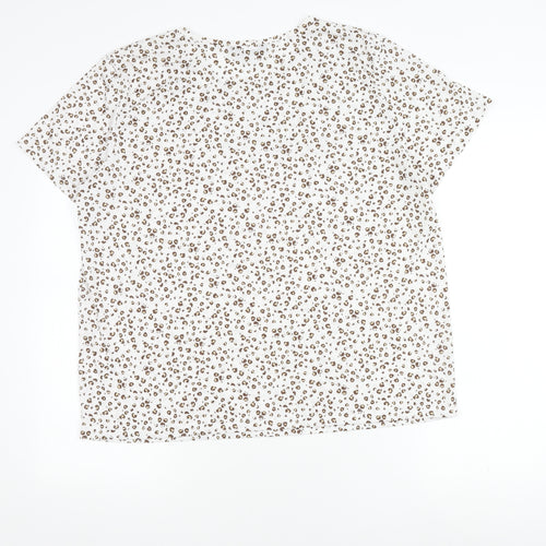Marks and Spencer Women's White Animal Print T-Shirt Size 16