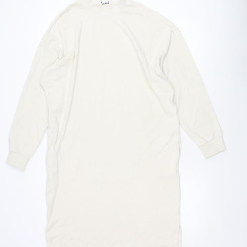 Monki Women's White T-Shirt Dress in Size S, Cotton