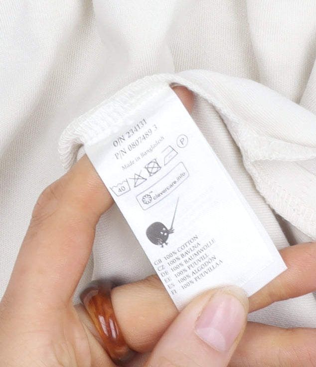 Monki Women's White T-Shirt Dress in Size S, Cotton