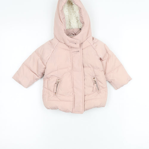 Next Pink Unisex Baby Puffer Jacket 3-6 Months Hooded