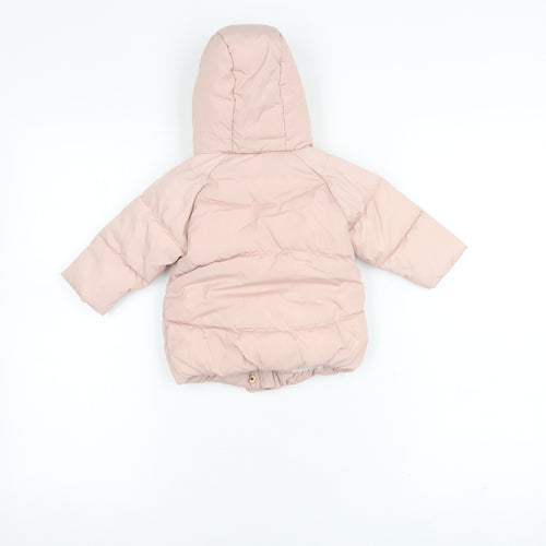 Next Pink Unisex Baby Puffer Jacket 3-6 Months Hooded