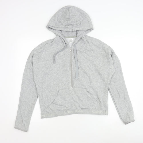 Calvin Klein Women's Grey Full Zip Hoodie L