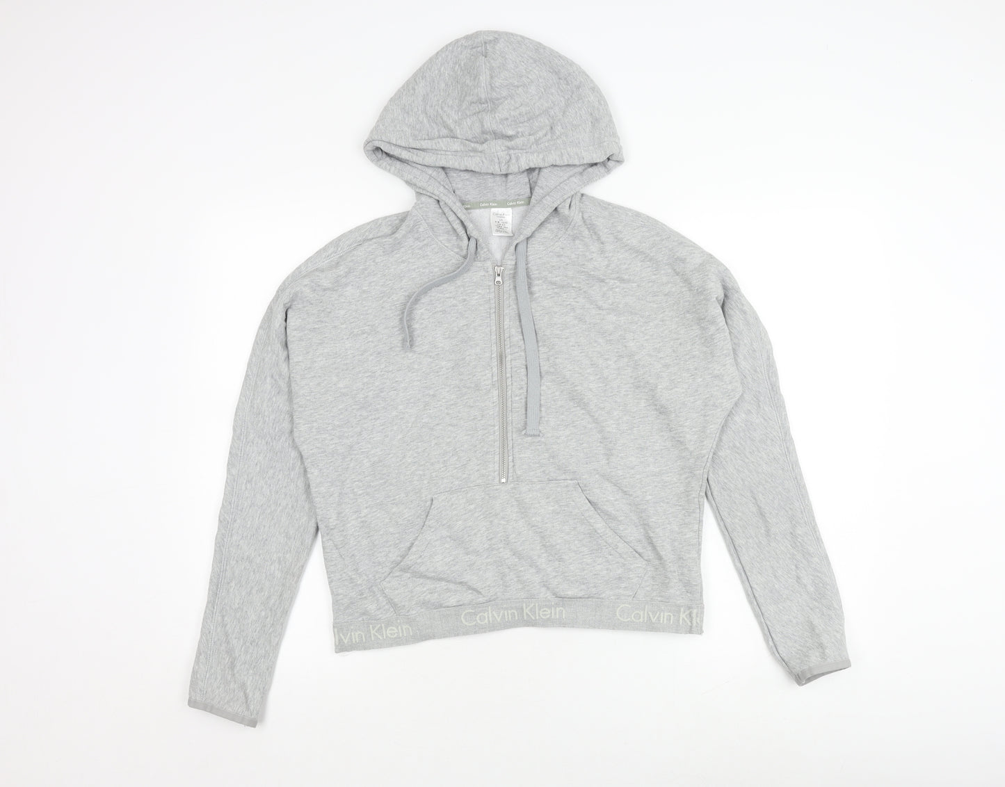 Calvin Klein Women's Grey Full Zip Hoodie L