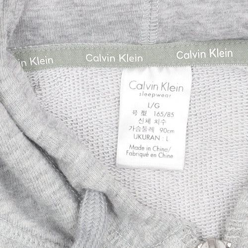 Calvin Klein Women's Grey Full Zip Hoodie L
