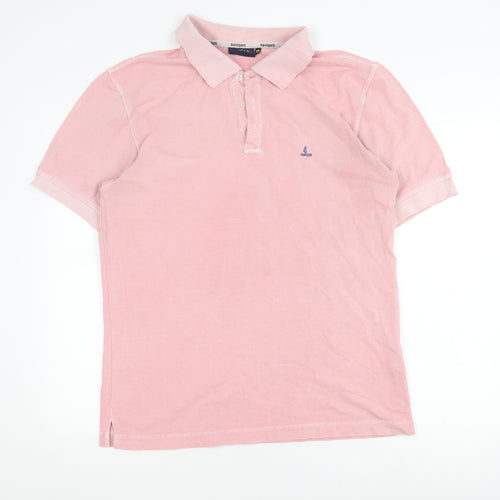 Navigare Men's Pink Polo Shirt L Collared Short Sleeve