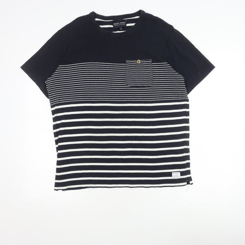 Shore Leave Unisex Black Striped Cotton T-Shirt M