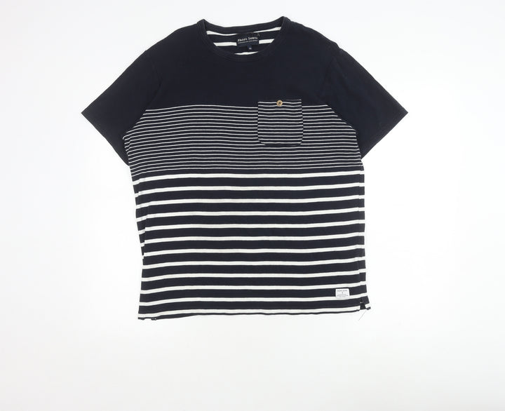 Shore Leave Unisex Black Striped Cotton T-Shirt M