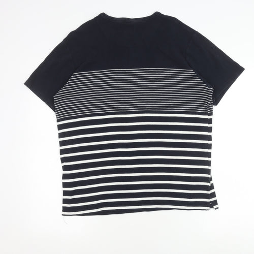 Shore Leave Unisex Black Striped Cotton T-Shirt M
