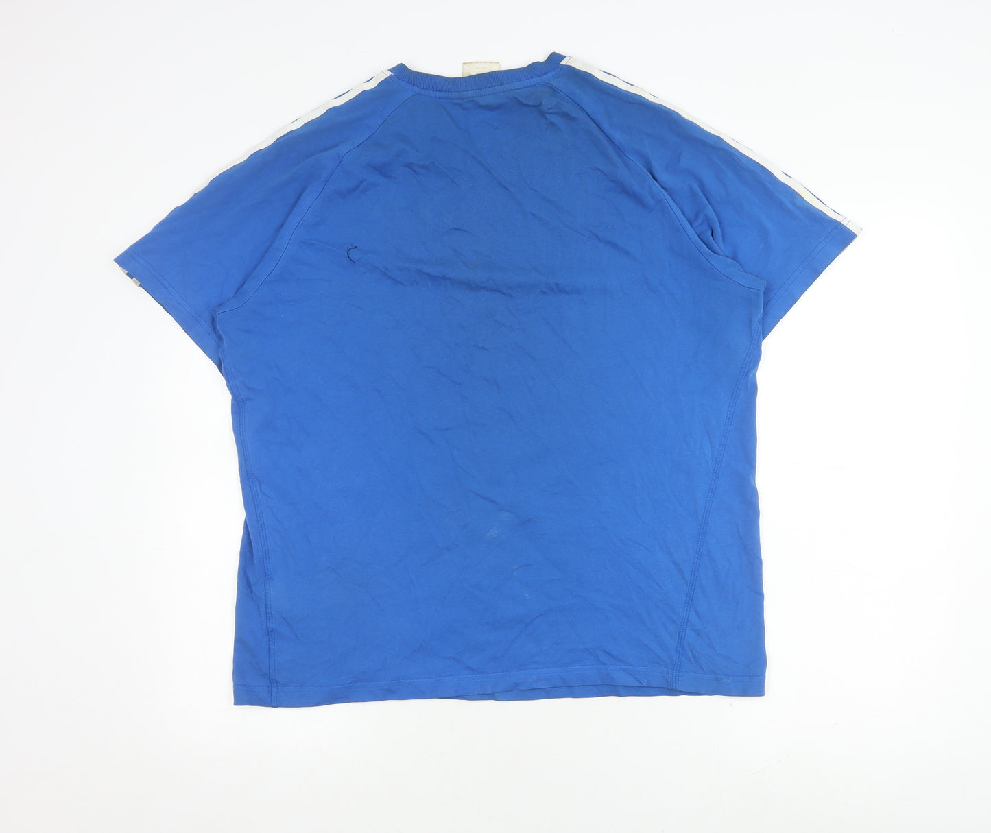 Adidas Men's Blue T-Shirt Large Crew Neck Cotton