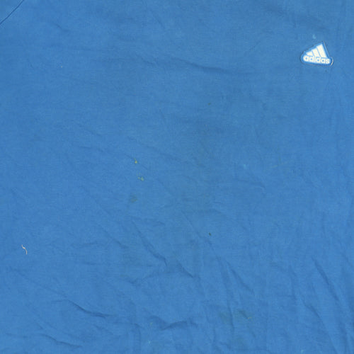 Adidas Men's Blue T-Shirt Large Crew Neck Cotton