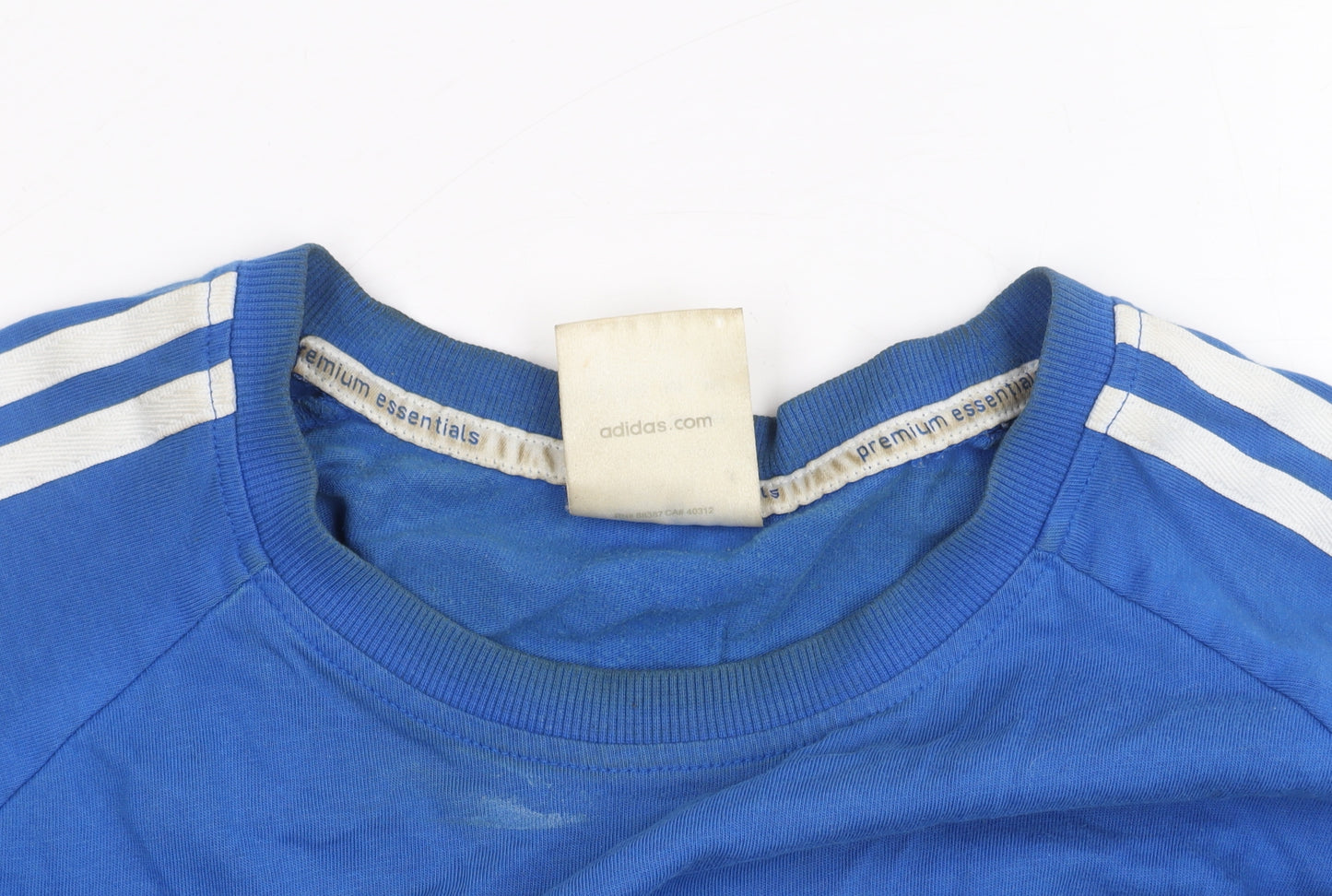 Adidas Men's Blue T-Shirt Large Crew Neck Cotton