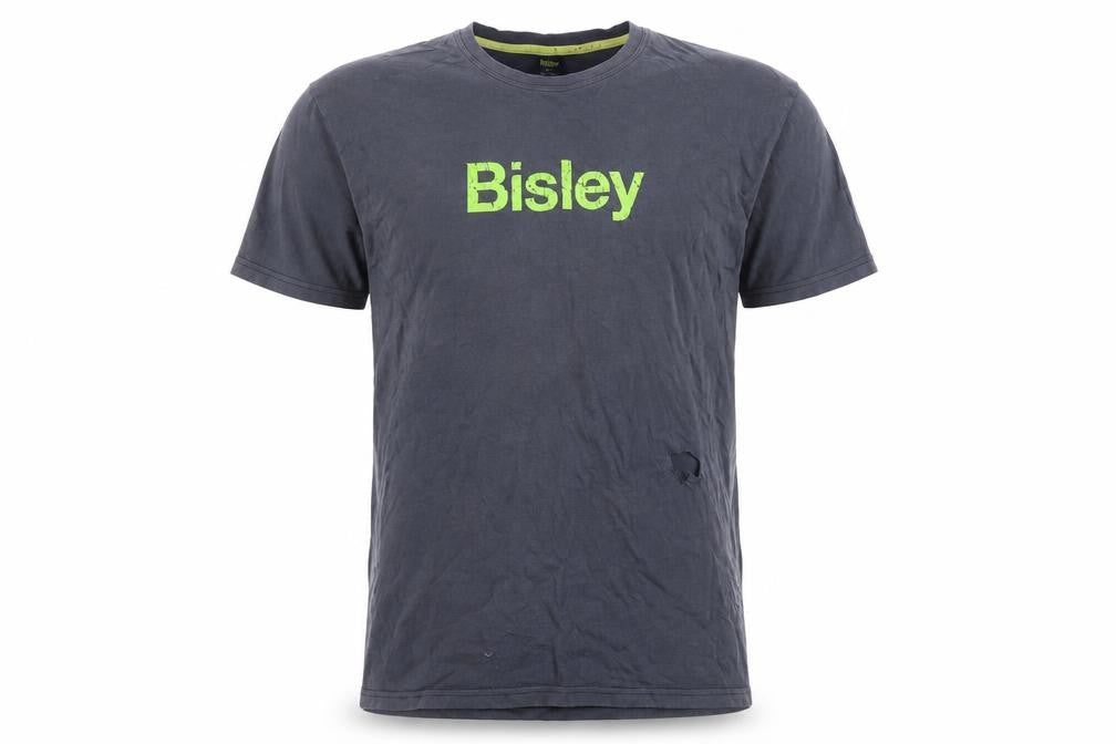 Front view of Bisley Men's Grey 2XL Crew Neck T-Shirt