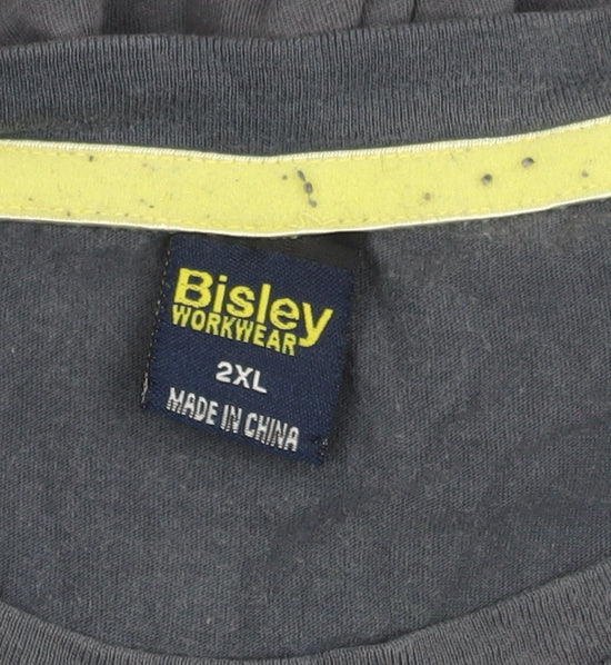 Bisley Men's Grey 2XL Crew Neck T-Shirt
