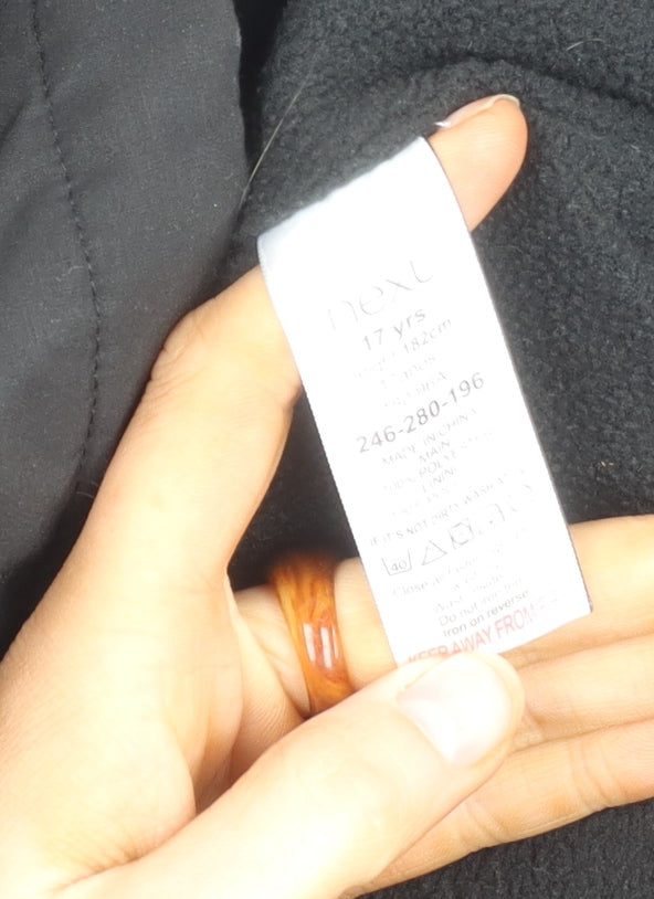 Next Boys Black Hooded Puffer Jacket 17 Years