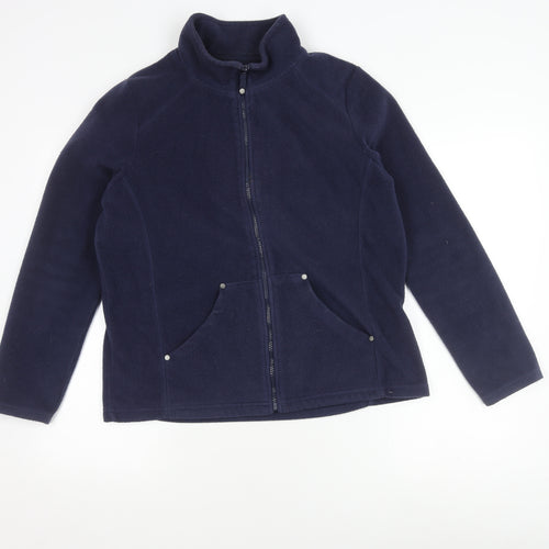 Spirit at M&Co Women's Blue Fleece Jacket Size 16