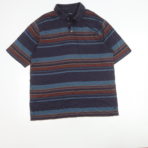 Marks and Spencer Men's Striped Polo Shirt, L, Multicoloured