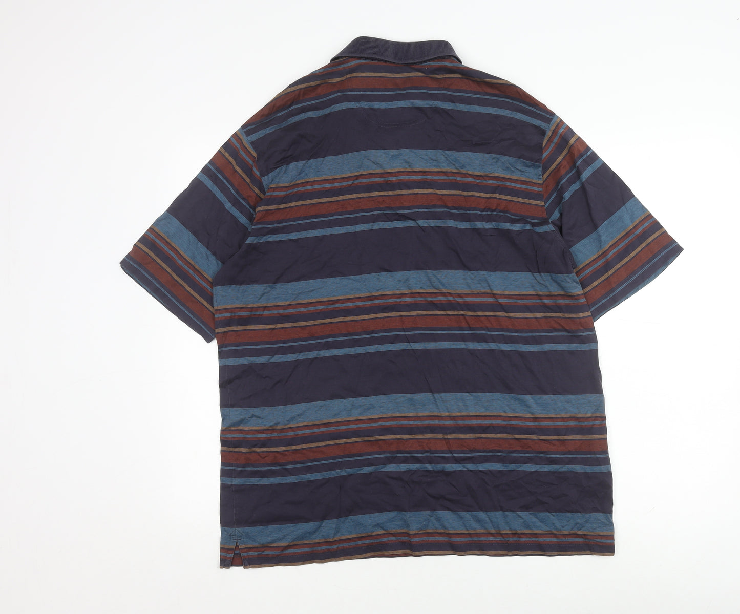 Marks and Spencer Men's Striped Polo Shirt, L, Multicoloured