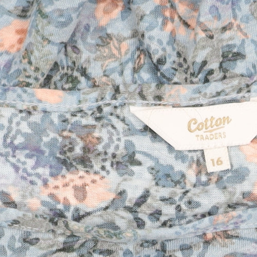 Cotton Traders Women's Floral Top, Multicolour, Size 16