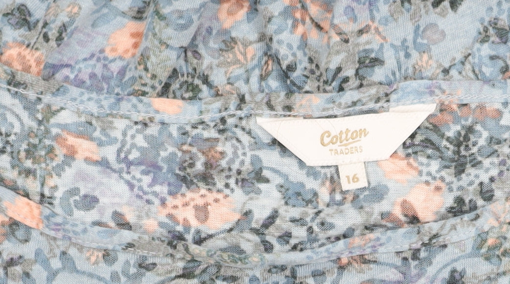 Cotton Traders Women's Floral Top, Multicolour, Size 16