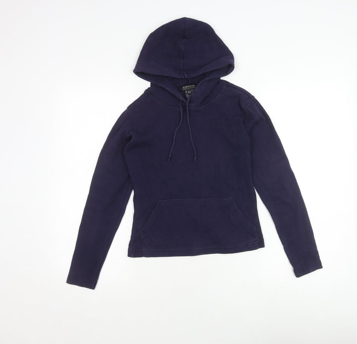 Warehouse Women's Blue Hoodie Size 10 Cotton