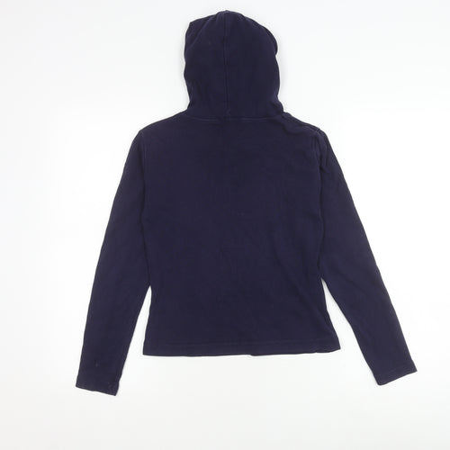 Warehouse Women's Blue Hoodie Size 10 Cotton