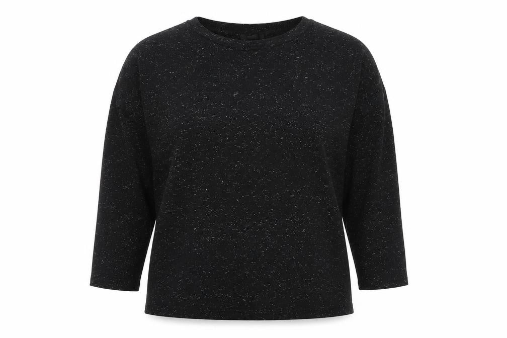 Front view of COS Women Black Crew Neck Top XS