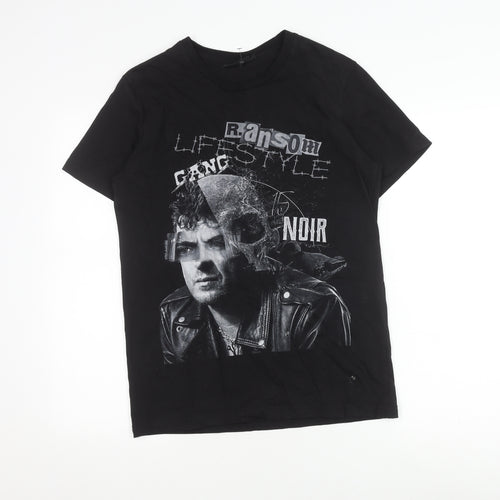 Societe Noir Men's Black Cotton Graphic Tee S