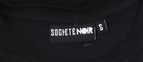 Societe Noir Men's Black Cotton Graphic Tee S
