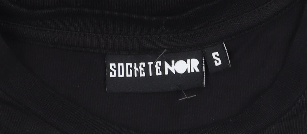 Societe Noir Men's Black Cotton Graphic Tee S
