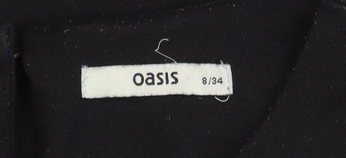 Oasis Women's Black 3/4 Sleeve Top Size 8