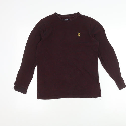 Next Boys Red Long Sleeve Cotton Pullover Top Size 12