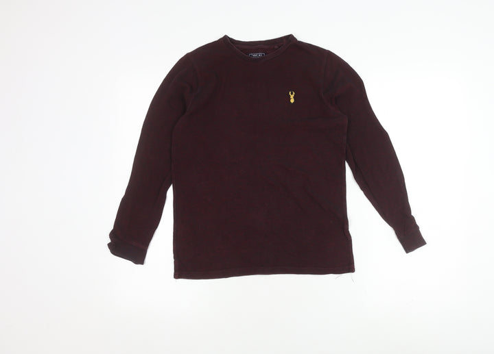 Next Boys Red Long Sleeve Cotton Pullover Top Size 12