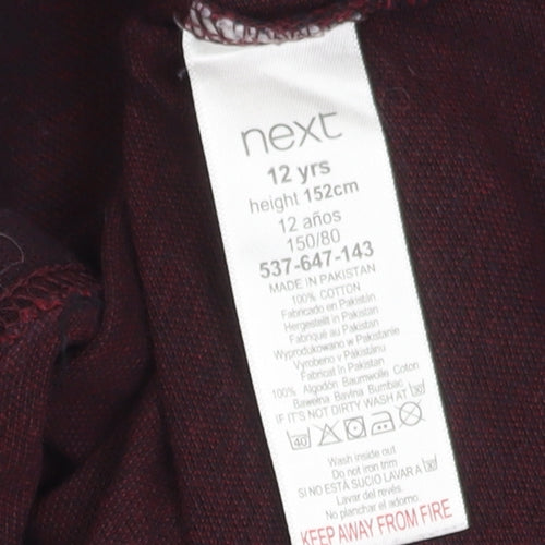 Next Boys Red Long Sleeve Cotton Pullover Top Size 12