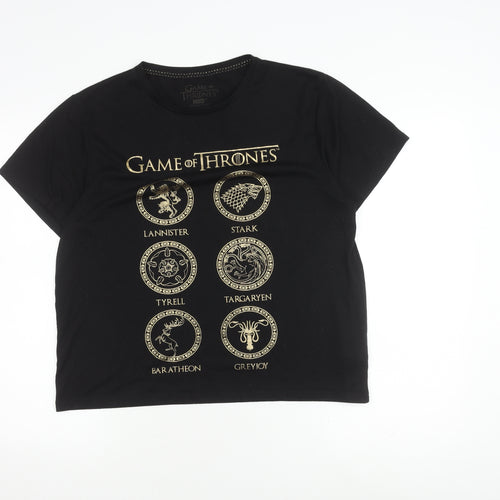 Game of Thrones Unisex Black T-Shirt Size 14