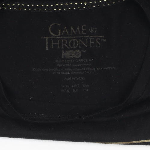 Game of Thrones Unisex Black T-Shirt Size 14