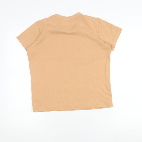 Uniqlo Women's Beige Cotton Crew Neck T-Shirt M
