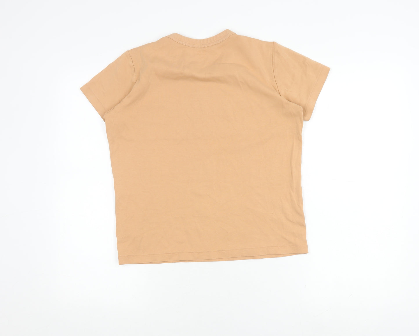 Uniqlo Women's Beige Cotton Crew Neck T-Shirt M