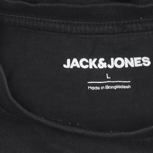 Jack & Jones Men's Black Crew Neck T-Shirt Size L